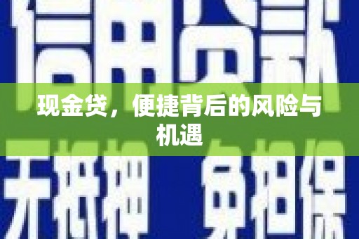 鹤峰现金贷，便捷背后的风险与机遇