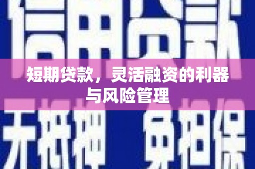 鹤峰短期贷款，灵活融资的利器与风险管理