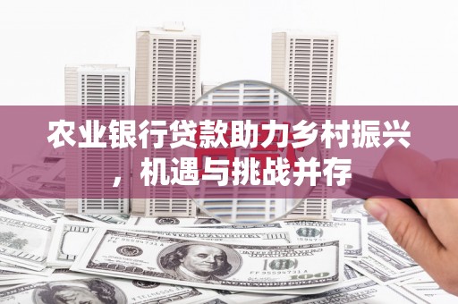 鹤峰农业银行贷款助力乡村振兴，机遇与挑战并存